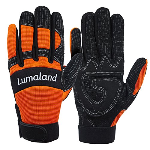 Preisvergleich Produktbild Lumaland Mechanikerhandschuhe robuste Arbeitshandschuhe verschiedene Farben Orange L