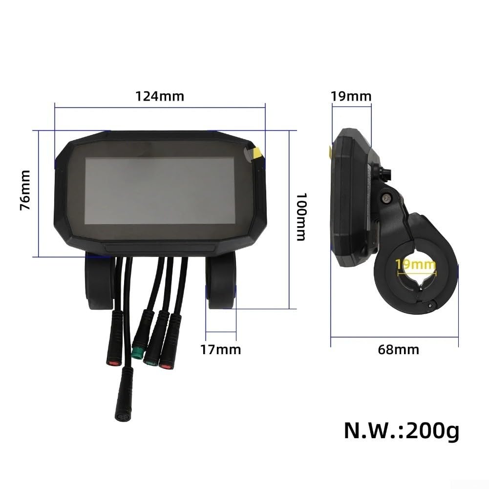 DAZZLEEX Écran LCD couleur pour scooter électrique Kukirin G2 Pro avec vitesse de batterie, moniteur de distance en plastique noir pièce de rechange