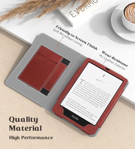 Image of MoKo Case for 7 inch /6.8 inch Kindle Paperwhite(12th /11th Gen-2024 /2021) & Colorsoft Signature Edition,Slim PU Shell Cover Case with Auto-Wake /Sleep,Not for kobo Aura 2 /Remarkable, Vintage Style