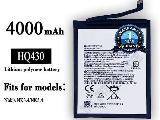 Image of Original HQ430 Batttery for Nokia 3.4 TA-1288, TA-1285, TA-1283 HQ430 Battery with 1 Year Warranty***(P36)