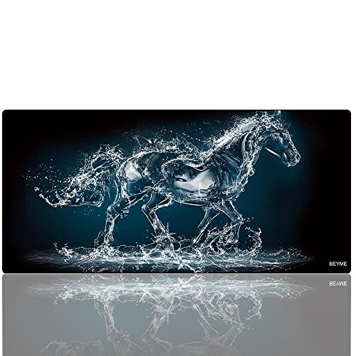 Beyme XLL Alfombrillas de Ratón Gaming - 900x400mm, Base de Goma Antideslizante, Superfície con textura especial, Alfombrilla de ratón de juego para Gamers Ordenador, PC y Portátil (90X40 Horse005)