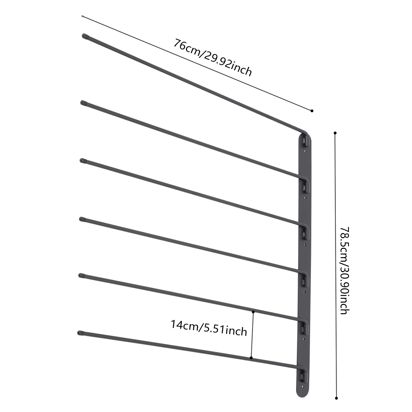 YUYFCC 2Pcs Saddle Pad Rack 6-Rod Wall Mounted Horse Saddle Blanket Holder Modern Metal Horse Saddle Stand Shelf Organizer 180 Degree Swing Out Design for Home Shops Office, Black