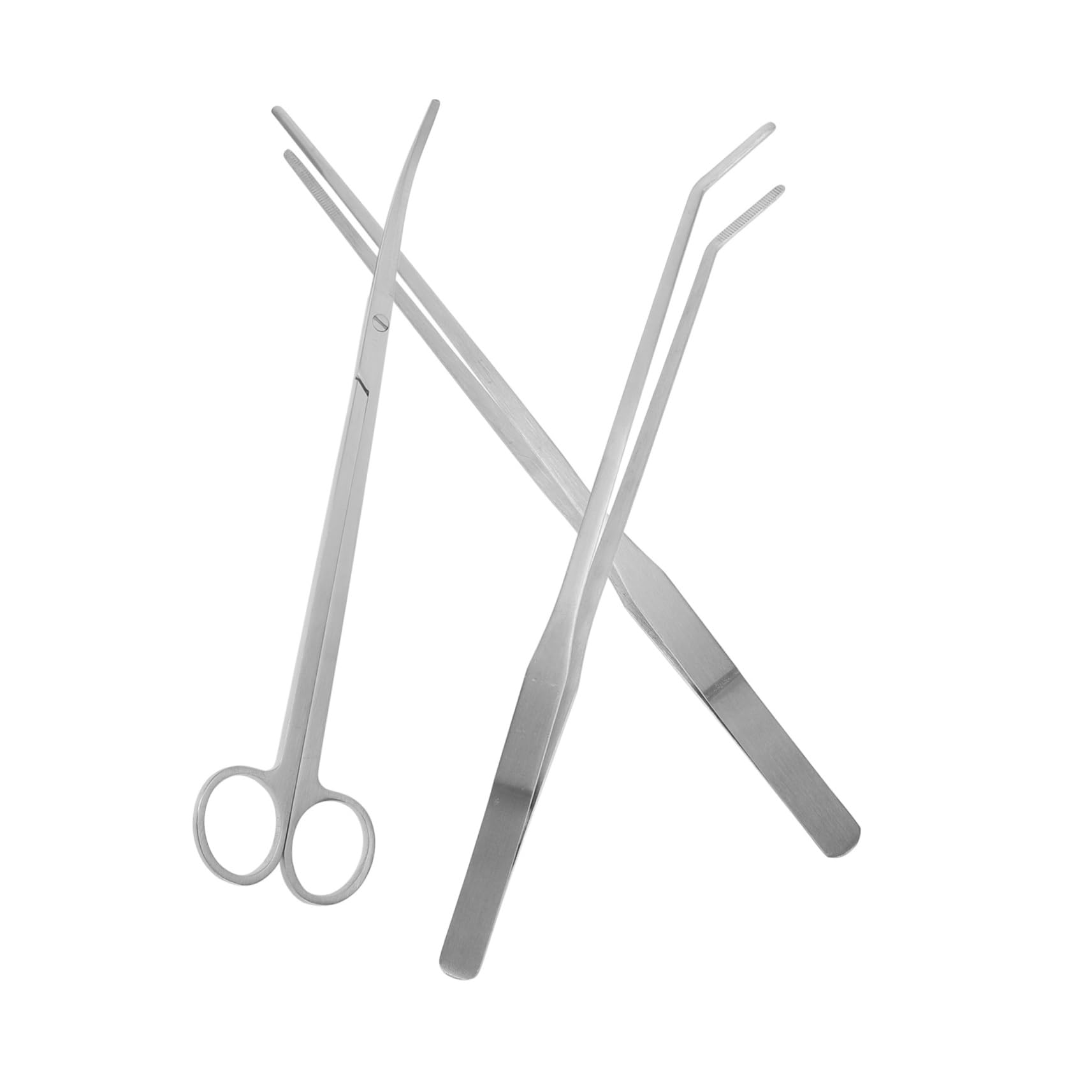 Abaodam 4 Ensembles Kit Outils de Nettoyage pour Aquarium de Outils Inoxydable pour Aquascaping Ciseaux Courbés Pince Droite Pince Courbée Plantes Aquatiques