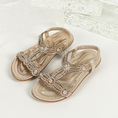Toddler Girls Pearl Sequins Sandals Formal Dress Open Toe Fancy Wide Shoes Kids Baby Elegant Flat Non Slip Fancy Shoes2