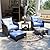Pamapic 5 Pieces Outdoor Patio Chairs with Ottomans, Wicker Patio Furniture Set Outdoor, Patio Chairs Conversation Furniture with Coffee Table for Poorside Garden Balcony (Blue)