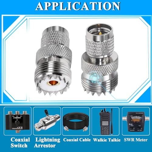 TUOLNK 2 piezas Mini UHF macho a UHF hembra conector coaxial miniatura 4