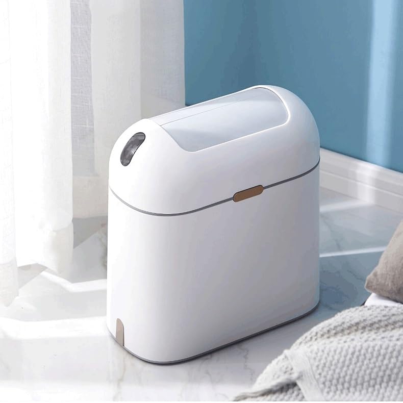 Smart Bathroom Trash Can Automatic Bagging Can Touchless Narrow Smart Sensor Garbage Bin Smart Home(E) image 5