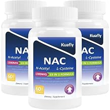 NAC Supplement 1300MG, N-Acetyl Cysteine 13 in 1 Antioxidant, 180 Capsules, Gluten Free & Non-GMO