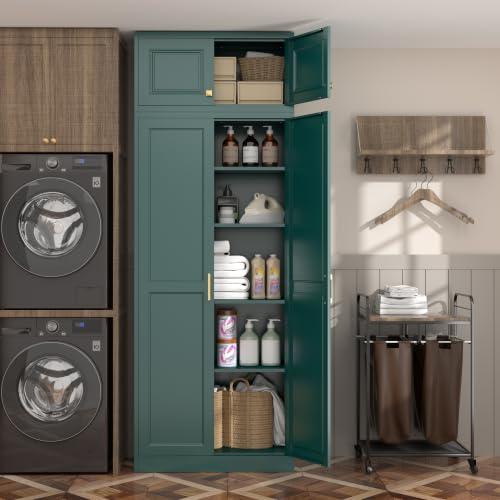 Image of Steeloong 86 inchMetal Pantry Storage Cabinet with Doors & 4 Adjustable Shelves