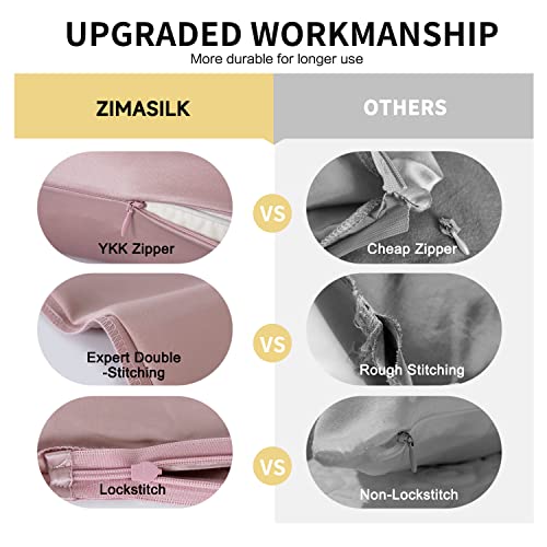 ZIMASILK 100% Mulberry Silk Pillowcase Upgraded Version for Hair and Skin Health Better Grade 6A Silk, with YKK Zipper - Image 4