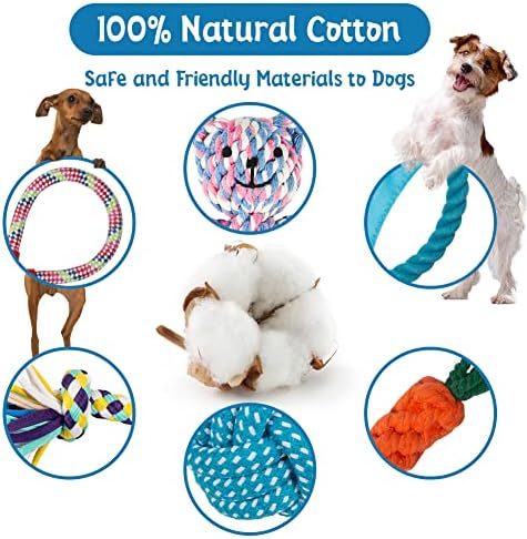 Labeol Puppy Toys from 8 Weeks Dog Toys Interactive Puppy Chew Toys 10Pcs Indestructible Tough Dog Rope Toys Natural Cotton Small Dog Toys for Small Puppy and Medium Dogs