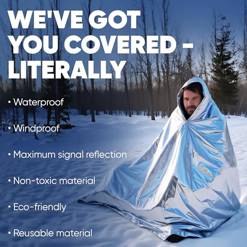 Image of Emergency Mylar Blankets 130*210 Cm Large Reusable Thermal Space Blanket Survival Rescue Insulating Reflective foil kit Outdoors Hiking Camping Blanket First Aid Car Emergency Kit Pack of 50