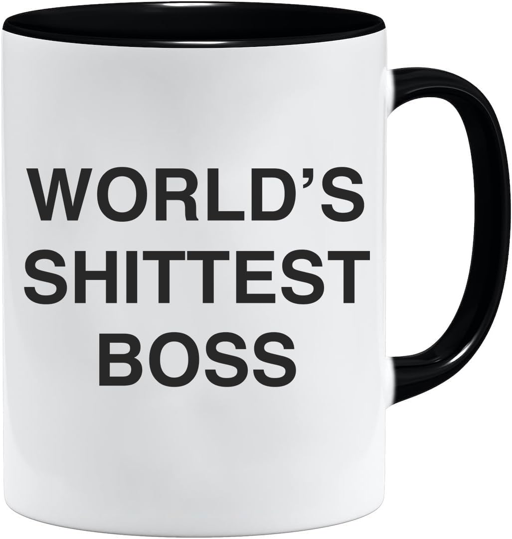 Acen Merchandise Women's Shittest Boss World's - Novelty 11Oz Premium Quality Work Humour Mug & Gift Box Set Tea Coffee Office Work Home