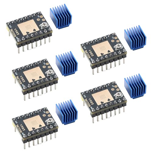 EC Buying 5Pcs TMC2209 Stepper Motor Driver Ultra-Quiet 3D Printer Module with Heat Sink Yellow Pin