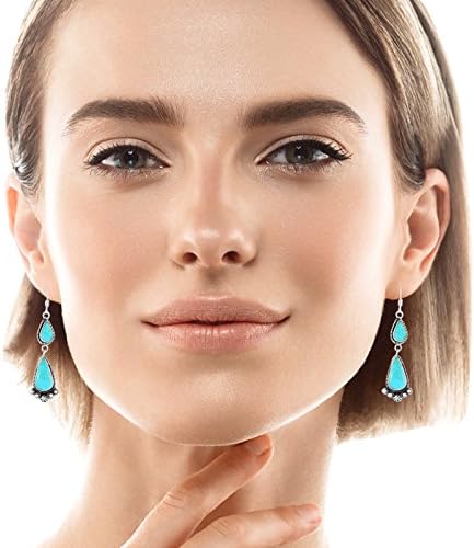 Turquoise Earrings 925 Sterling Silver & Genuine Gemstones (Select style) - Image 4