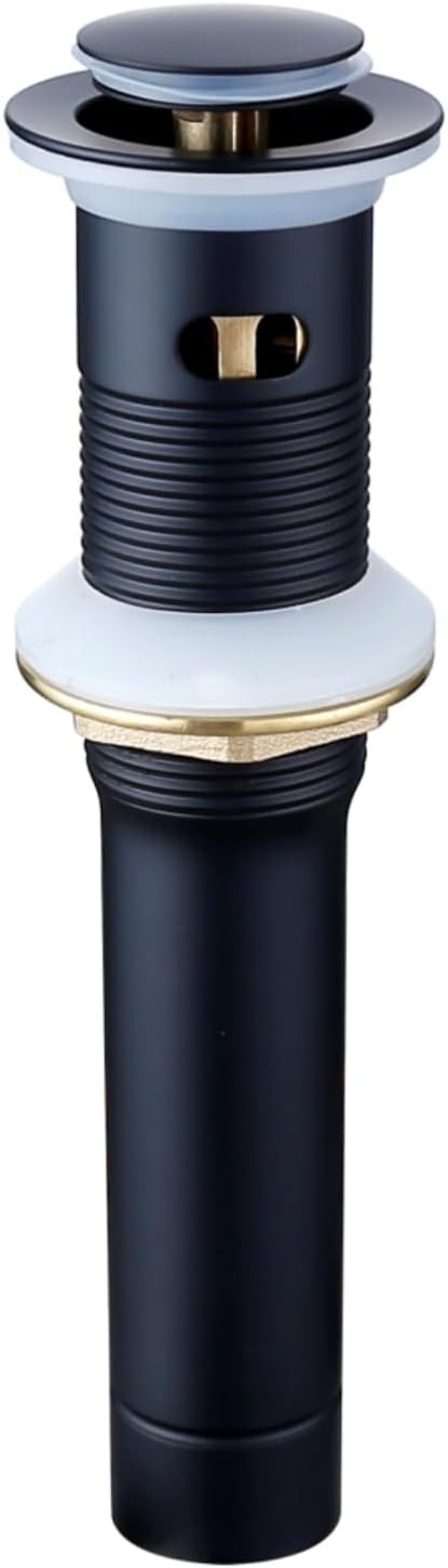 Bathroom Sink Drain with Strainer Basket Black