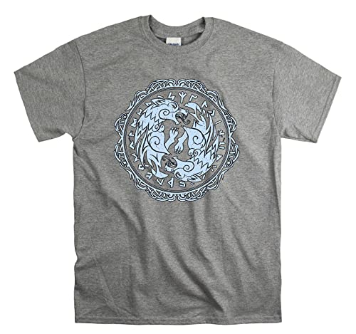 T-shirt loup viking nordique gris XXL vêtement mythologie celte mixte