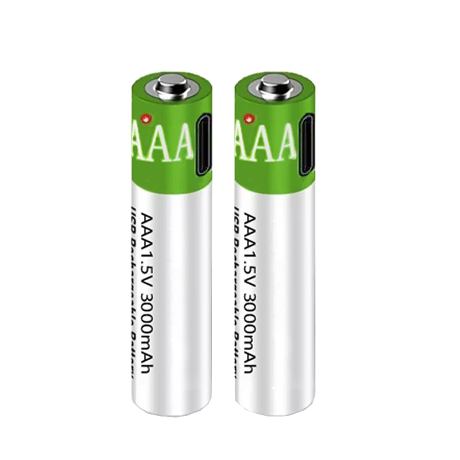 Batteria agli ioni di Litio AAA da 1,5 V a Ricarica Rapida 3000 mAh di Grande capacità con Cavo USB Batteria Ricaricabile Batteria al Litio Riutilizzabile 1200 Volte,2pcs 1.5v3000mah