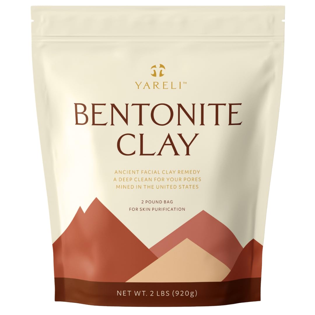 Bentonite Clay Powder Facial Mask & Cleansing Bath, Pure Indian Healing Clay, 2lb (32oz)