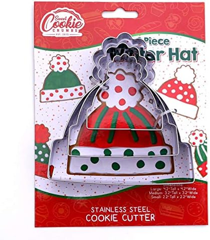 Winter Hat, Sweet Cookie Crumbs Cookie Cutter Set, 3 Piece, Stainless Steel, Dishwasher Safe