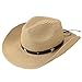 Women Western Cowboy Hat Wide Brim Straw Sun Hat Summer Beach Shapeable Cowgirl Hat with Belt (as1, Alpha, m, Khaki)