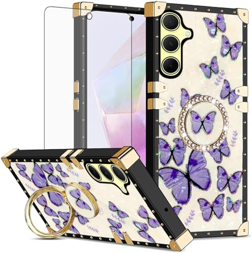 Coque Samsung A54 5G évite les écrans brisés avec sa protection rigide violette