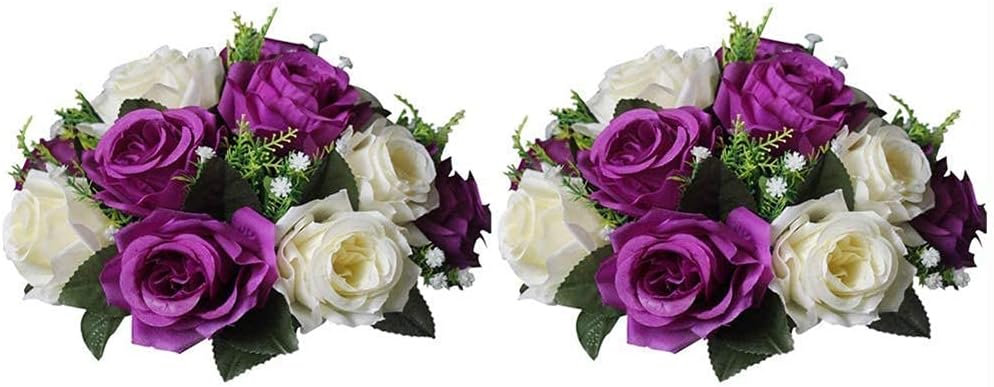 NUPTIO 2 Pcs Versatile Metal Flower Arrangement & 2 Pcs Artificial Flower Set for Wedding Party Dinner Centerpiece Event Restaurant Hotel Decoration