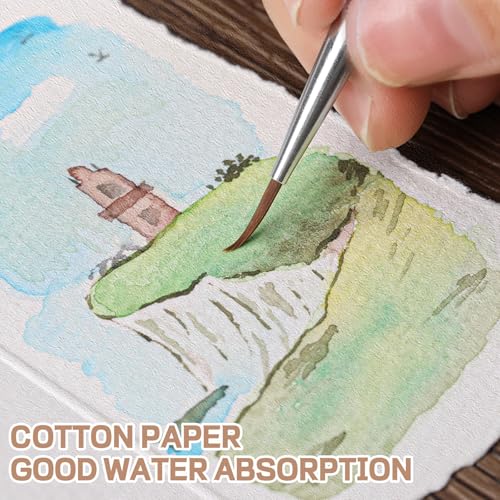 Image of 25 Sheets Watercolor Paper 3.5 x 2, 300 GSM Deckled Edge Paper Rough /Textured Handmade Paper for Watercolors, Wedding Invitations, Cards, Crafts