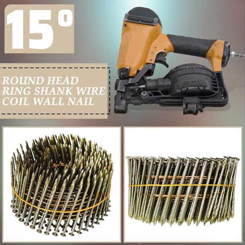 Image of Hotop 3600 Count 15-degree Coil Siding Nails, Wire Collated, 1 3 /4 Inch
