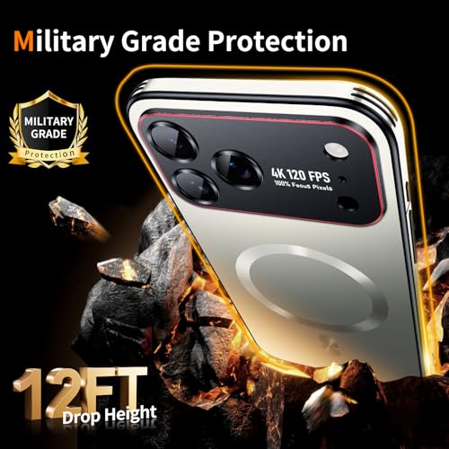 Image of for iPhone 17 Pro Max Case,Slim Design Compatible with MagSafe,Strong Magnetic Shockproof Military-Grade Protection for Screen & Camera Cover Case for 17 Pro Max,Silver