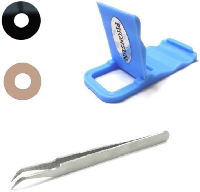 PHONSUNBack Camera Lens Glass w Adhesive for HTC U11 Life T-Mobile + Portable Cellphone Holder + Tweezer