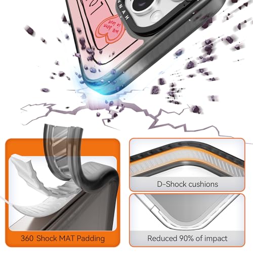 Coque iPhone 14 antichoc 2m durable Rosarnnah esthétique noire - 2