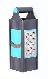 Stainless Steel 4 in 1 Slicer and Grater Chopper Fruit Slicer Dicer Grater Potatoes Slicer Peeler Attach 4 Blades for Chips Vegetable & Fruit Cutter Slicer Vegetable Slicer for Kitchen