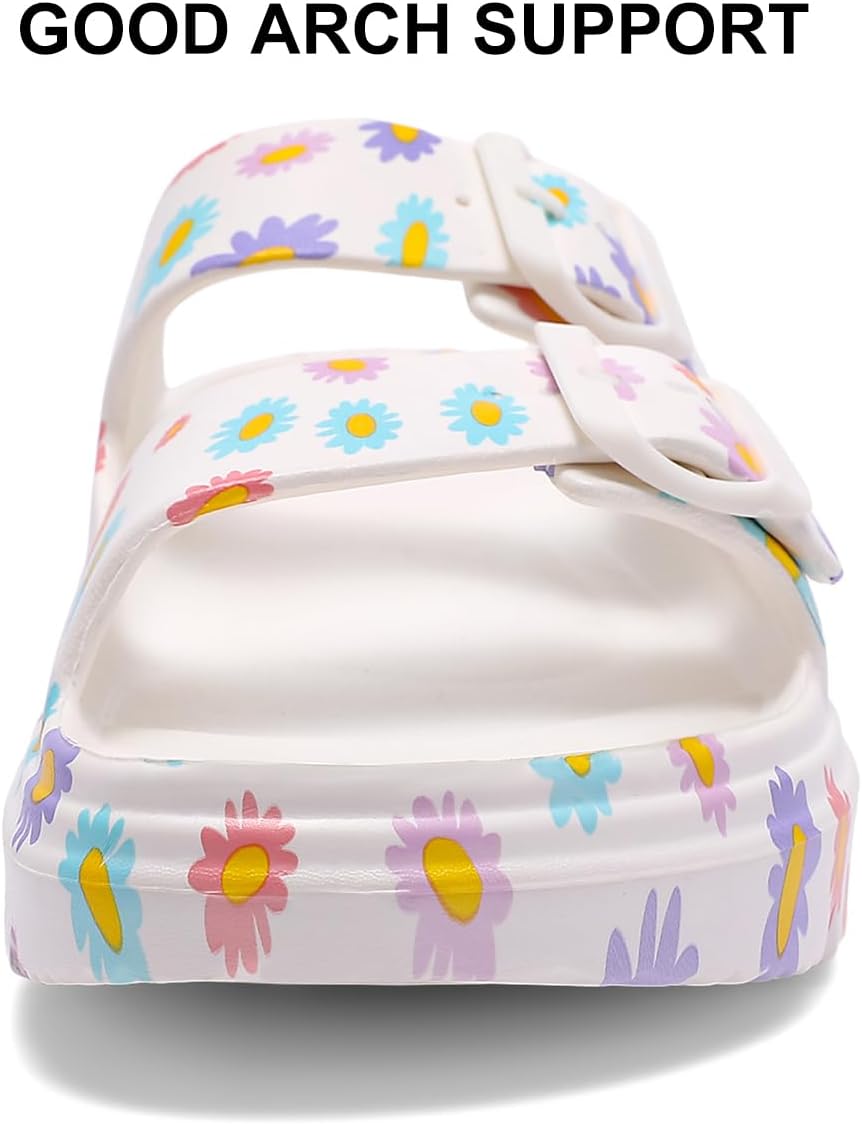 Pillow Sandals for Women Tie-dye EVA Platform Slides with Adjustable Double Buckle and Arch Support for All-Day Comfort - Image 3