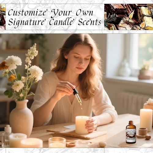 Image of HIQILI Chocolate Fragrance Oil for DIY Candle & Soap Making - 1 Fl Oz | Ideal for Home Essential Oil Diffuser, Aromatherapy & Humidifier, Long Lasting Scents - 30 ML