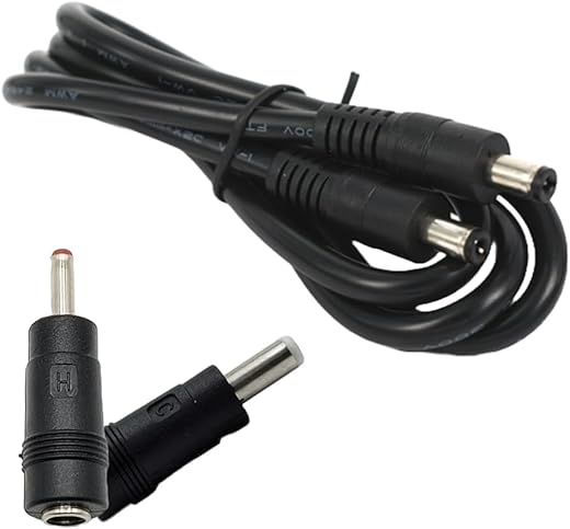 MaisonUp | DC Cable Combo Pack – 1 DC Cable (5.5 x 2.1 MM Male to Male) & 2 Adapters (Female 5.5 x 2.1 mm to Male 5.5 x 2.5 MM and Male 3.5 x 1.35…