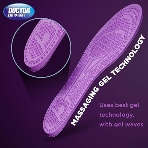 Image of DOCTOR EXTRA SOFT Pain Relief Trimmable Gel Insoles Pack of 2 Pair for Women's Size 5-9| Comfortable & Breathable| Lightweight & Durable| Ideal For Loose Shoes or Replacing Existing Insoles /Inserts