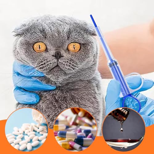 6 Stücke Tabletteneingeber Katze - Einfaches und Sicheres Verabreichen von Tabletten für Katzen und Kleine Haustiere, Tablet Feeder Krankenpflege Pusher Shooter Pills Feeder für Katzen kleine Hunde