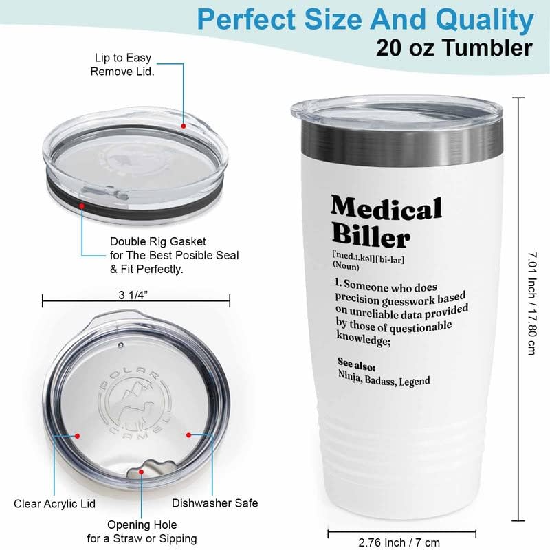 Pharmacist White Edition Viking Tumbler 20oz - BILLER definition - Nurse Doctor Chemist Pharmacy Technician Patient Practicioner Laboratory Research Technologist