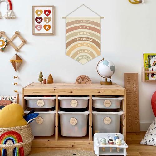 XYDEG Decoração de berçário, bandeira de lona de arte de parede infantil de afirmação positiva, band