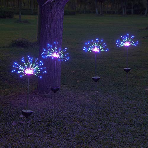 Outdoor LED Solar Fireworks Lights 90/120/150 LEDs Waterproof String Fairy Light for Home Garden Street Christmas Decoration 2 Pack (Multicolor, 90 LEDs)