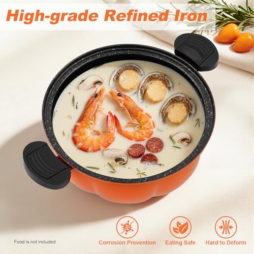 Olla a presión de hierro refinado 8 Litros naranja miniatura 4