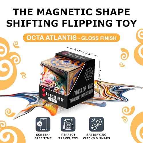 Image of Shashibo Octa Magnetic Puzzle Toy, Sensory Fidget Toy for Adults & Kids, Stress Relief Fidget Toy for Puzzle Enthusiasts, Fidget Toys for Desk, Shape Shifting Puzzle Toy, 30+ Possible Shapes