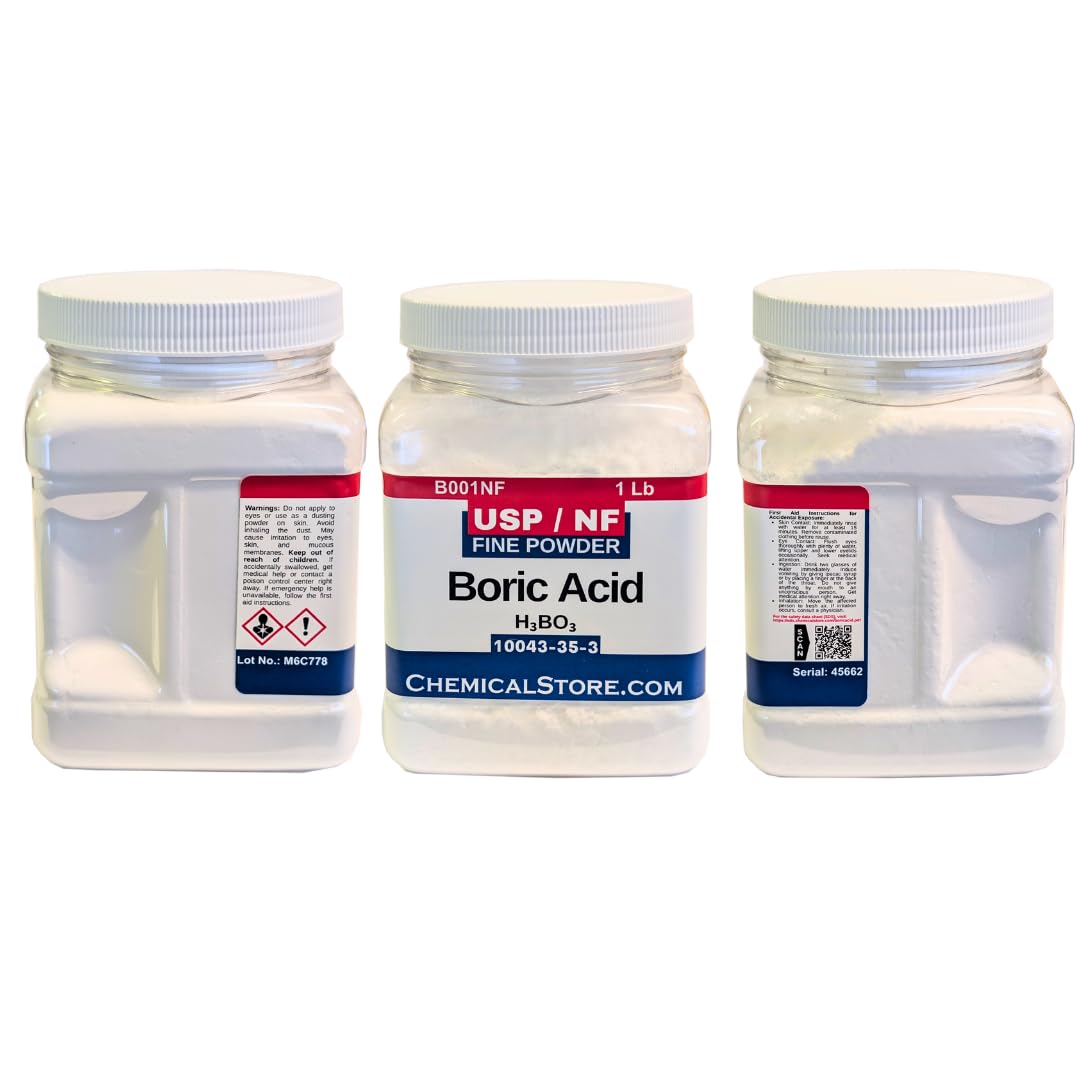 CHEMICALSTORE.COM - Boric Acid Powder USP-NF– High Purity >99.9% for Chemistry Labs, Research & Industrial Use