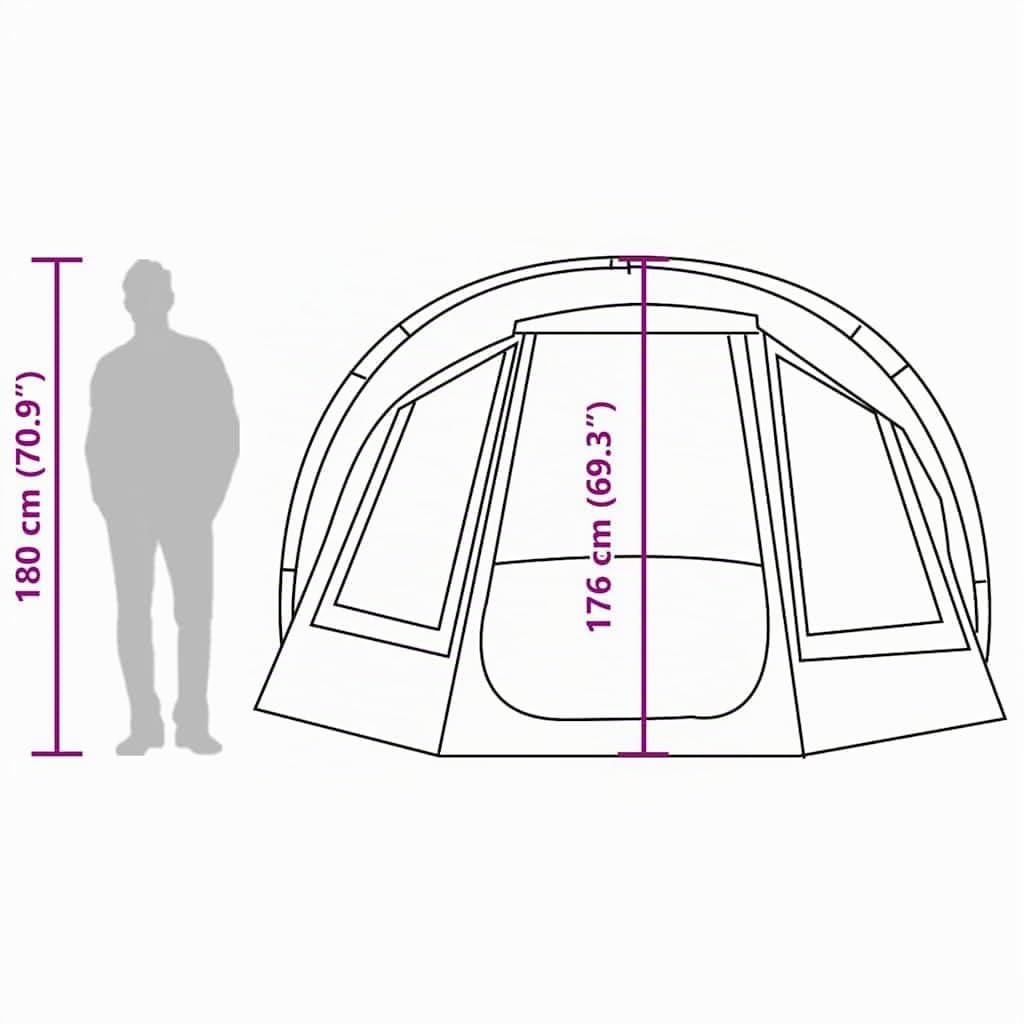 vidaXL Angelzelt Karpfenzelt Campingzelt Anglerzelt 2 Personen Wasserdicht