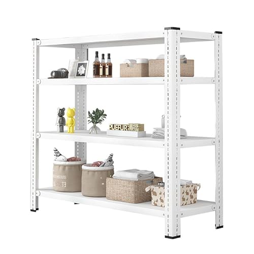 Future Warrior Metallregal Innen-Lagerung, 540kg Gesamtlast – 60x35x120cm, 4 Böden (180kg/Boden) – Weiß, stabil