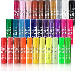 Shuttle Art Tempera Paint Sticks, 32 Colours Solid Tempera Paint for Kids, 70% More Paint Volume,Super Quick Drying, Works Great on Paper Wood Glass Ceramic Canvas