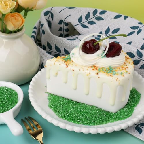 Image of Green Sanding Sugar Sprinkles, 4.6 oz Edible Sparkling Sugar Crystals for Baking Topping, Cupcakes, Cookies, Ice Cream & Cake Decorating, Wedding Party Christmas Supplies
