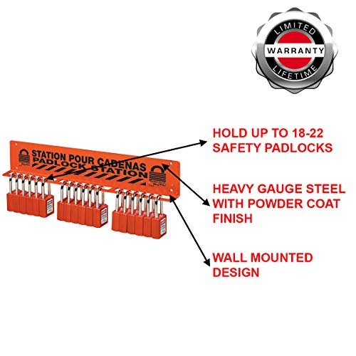 Master Lock S1518 Lockout Tagout Padlock Rack, Red, 44.4 cm x 8.1 cm x 4.6 cm - Image 3