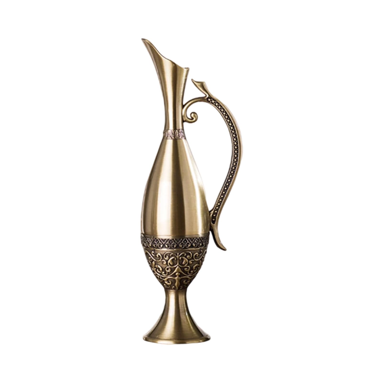 Geometric Embossed Bronze Metal Vases Carving Design for Modern Homes Decors Artistic Centerpieces Flower Container Vintage Metal Vases